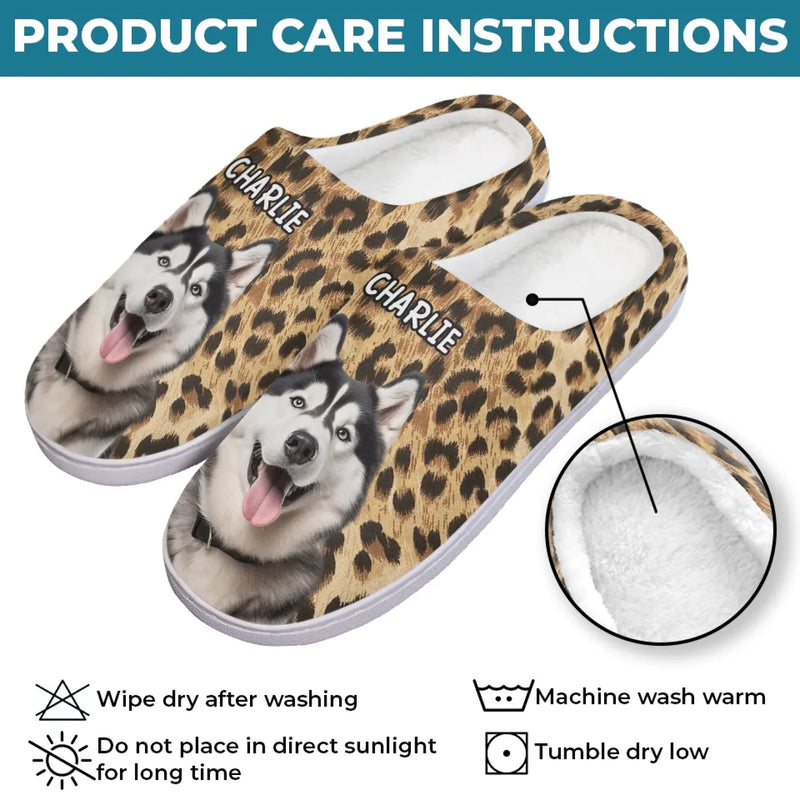 Custom Photo Furry Love In Every Step - Dog & Cat Personalized Custom Fluffy Slippers - Mother's Day, Gift For Pet Owners, Pet Lovers