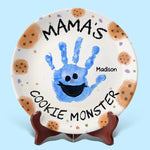 Mama's Cookie Monster - Family Personalized Custom Ceramic Plate - Mother's Day, Gift For Mom, Grandma