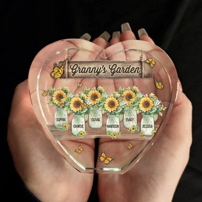 Life Is Better With Grandma - Family Personalized Custom 3D Crystal Heart Shaped - Mother's Day, Gift For Mom, Grandma
