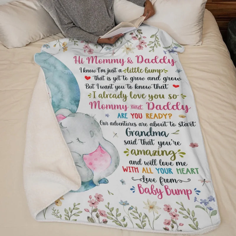 Love From Your Baby Bump - Family Personalized Custom Blanket - Mother's Day, Baby Shower Gift, Gift For First Mom