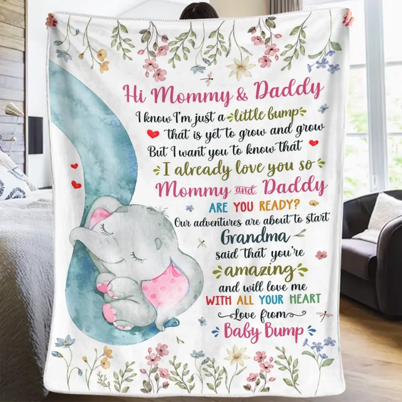 Love From Your Baby Bump - Family Personalized Custom Blanket - Mother's Day, Baby Shower Gift, Gift For First Mom