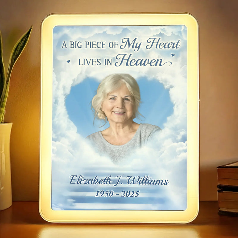 Custom Photo Always In Our Hearts, Never Forgotten - Memorial Personalized Custom LED Mirror Frame Lamp - Sympathy Gift For Family Members