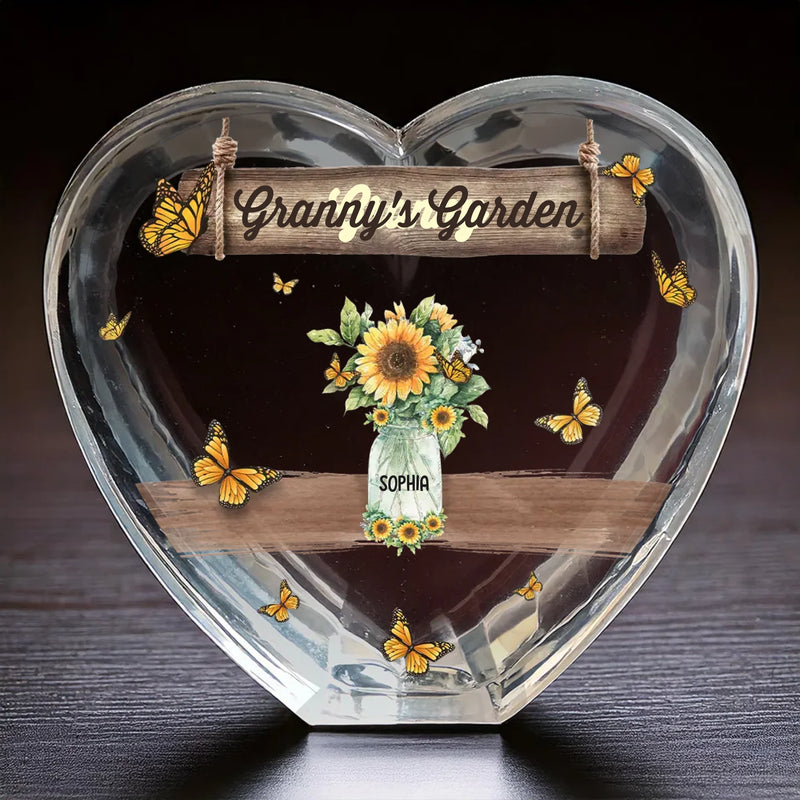 Life Is Better With Grandma - Family Personalized Custom 3D Crystal Heart Shaped - Mother's Day, Gift For Mom, Grandma