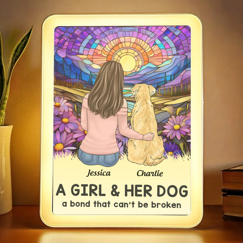 Together Always, Love Beyond Words - Dog Personalized Custom LED Mirror Frame Lamp - Gift For Pet Owners, Pet Lovers