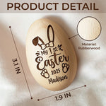 Custom Name First Easter Baby Gifts - Personalized Wooden Egg Shaker
