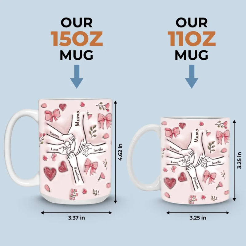 Grandma Is The Heart Of The Family - Family Personalized Custom 3D Inflated Effect Printed Mug - Mother's Day, Gift For Mom, Grandma