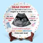 Custom Photo A Bundle Of Joy Is Coming Soon - Family Personalized Custom Ceramic Plate - Mother's Day, Baby Shower Gift, Gift For First Mom