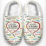 Custom Name Blessed Grandma Gifts - Personalized Fluffy Slipper