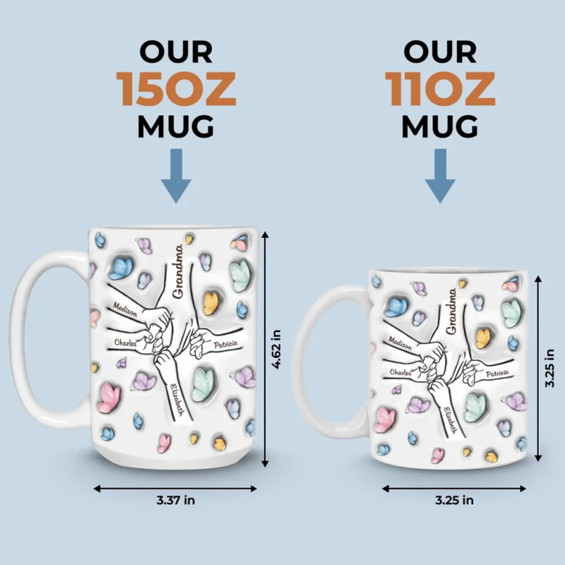 Grandma Makes Life Sweeter - Family Personalized Custom 3D Inflated Effect Printed Mug - Mother's Day, Gift For Mom, Grandma