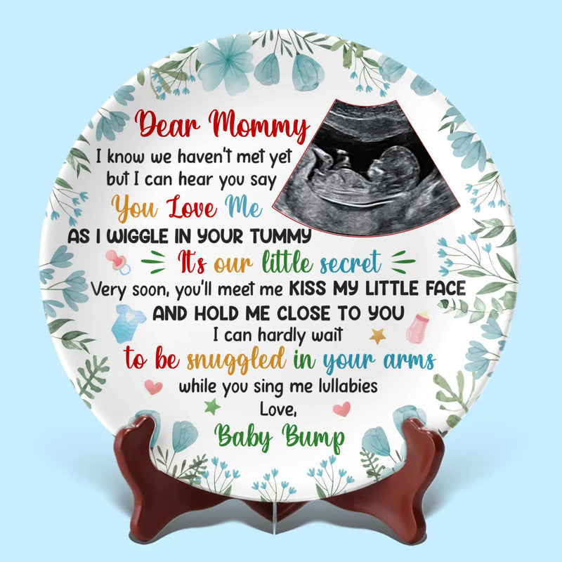Custom Photo Our Greatest Blessing Is On The Way - Family Personalized Custom Ceramic Plate - Mother's Day, Baby Shower Gift, Gift For First Mom