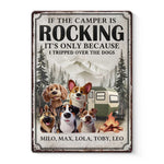 Welcome To Camp Wagging Tails - Dog Personalized Custom Home Decor Metal Sign - House Warming Gift For Dog Lovers, Campers