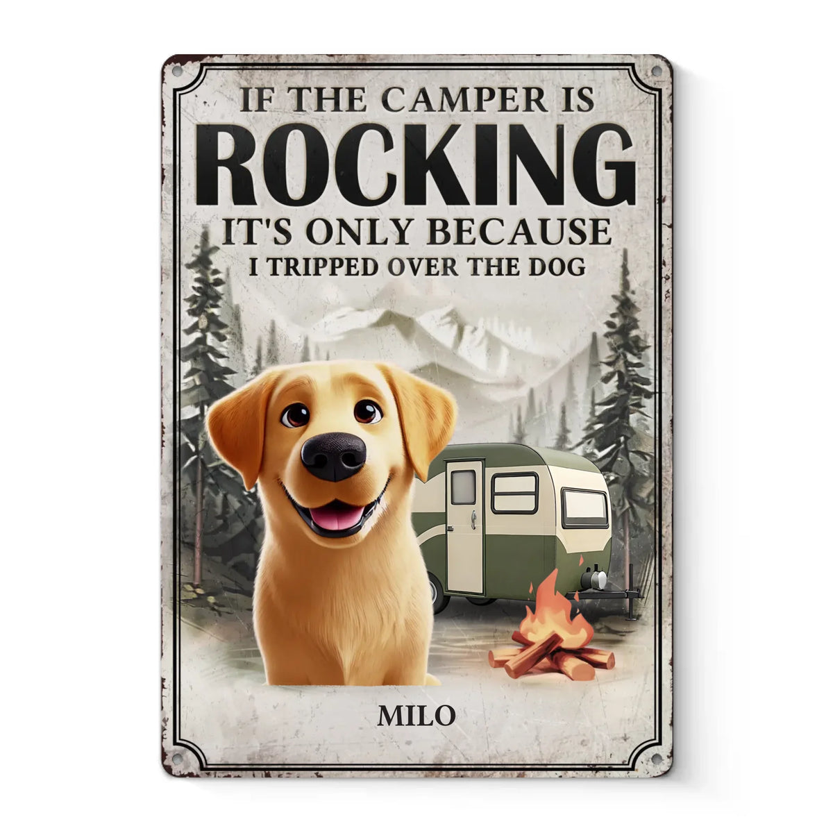 Welcome To Camp Wagging Tails - Dog Personalized Custom Home Decor Metal Sign - House Warming Gift For Pet Owners, Pet Lovers