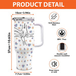 Holding Hands, Holding Hearts - Family Personalized Custom 3D Inflated Effect Printed 40 Oz Stainless Steel Tumbler With Handle - Mother's Day, Gift For Mom, Grandma