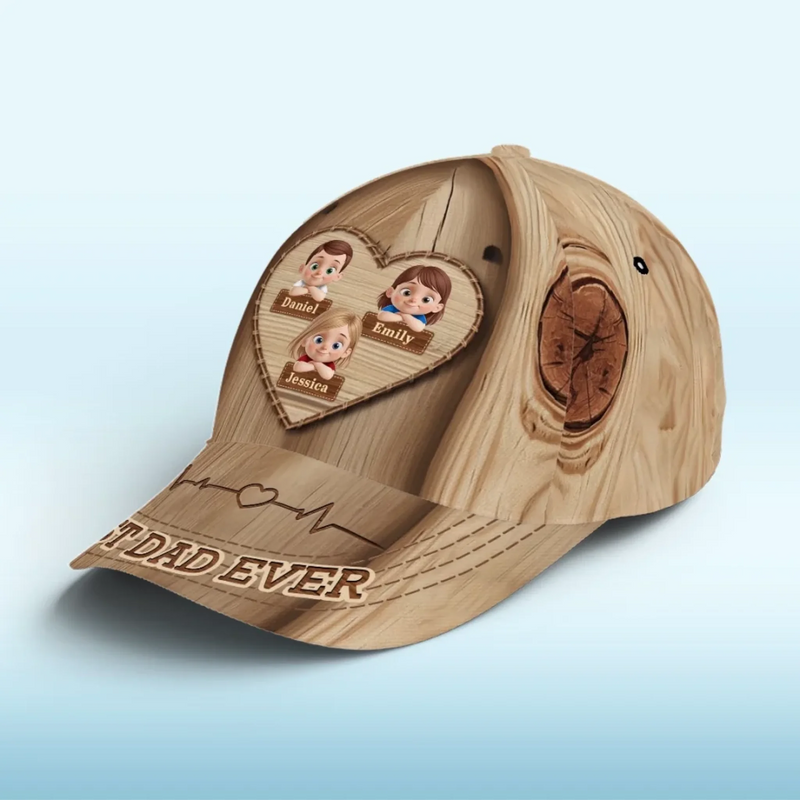 Dad, My Heart Belongs To You - Family Personalized Custom Hat, All Over Print Classic Cap - Father's Day, Gift For Dad, Grandpa