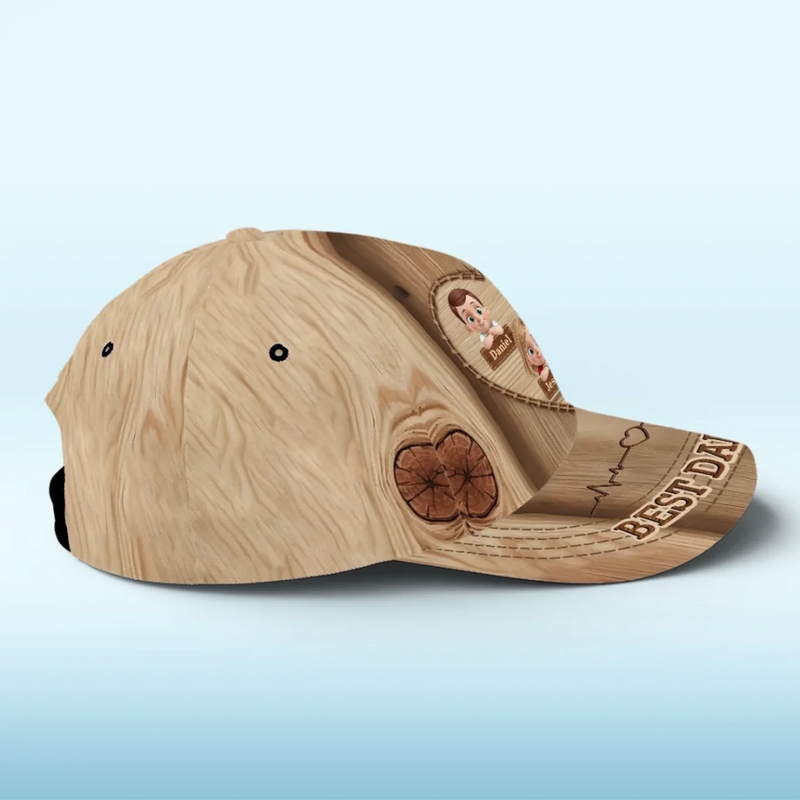 Dad, My Heart Belongs To You - Family Personalized Custom Hat, All Over Print Classic Cap - Father's Day, Gift For Dad, Grandpa
