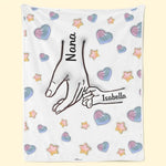 Custom Name Family Hands and Hearts Gifts - Personalized Blanket