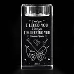 I'm Keeping You Forever Yours - Couple Personalized Custom 3D Crystal Photo Laser Engraved, Crystal Candle Holder - Gift For Husband Wife, Anniversary