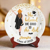 Cheers To New Beginnings - Family Personalized Custom Ceramic Plate - Graduation Gift For Family Members, Siblings, Brothers, Sisters