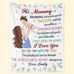 Custom Name World's Best Mommy Gifts for Mom - Personalized Blanket