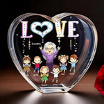 Life Is Better With Grandma’s Love - Family Personalized Custom 3D Crystal Heart Shaped - Mother's Day, Gift For Mom, Grandma