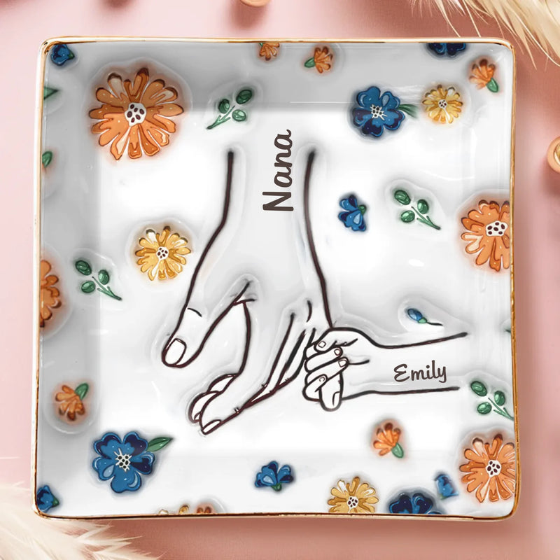 Stronger Together, Forever - Family Personalized Custom 3D Inflated Effect Printed Full-Print Jewelry Dish - Mother's Day, Gift For Mom, Grandma
