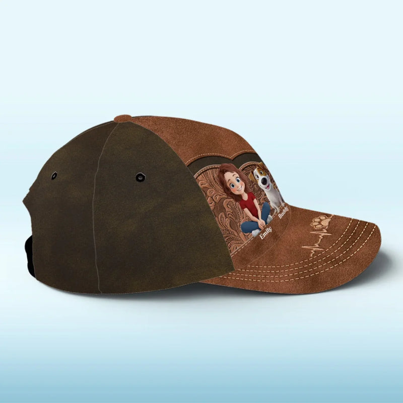 Dog Mom, My Heart Belongs To My Pups - Dog Personalized Custom Hat, All Over Print Classic Cap - Mother's Day, Gift For Pet Owners, Pet Lovers