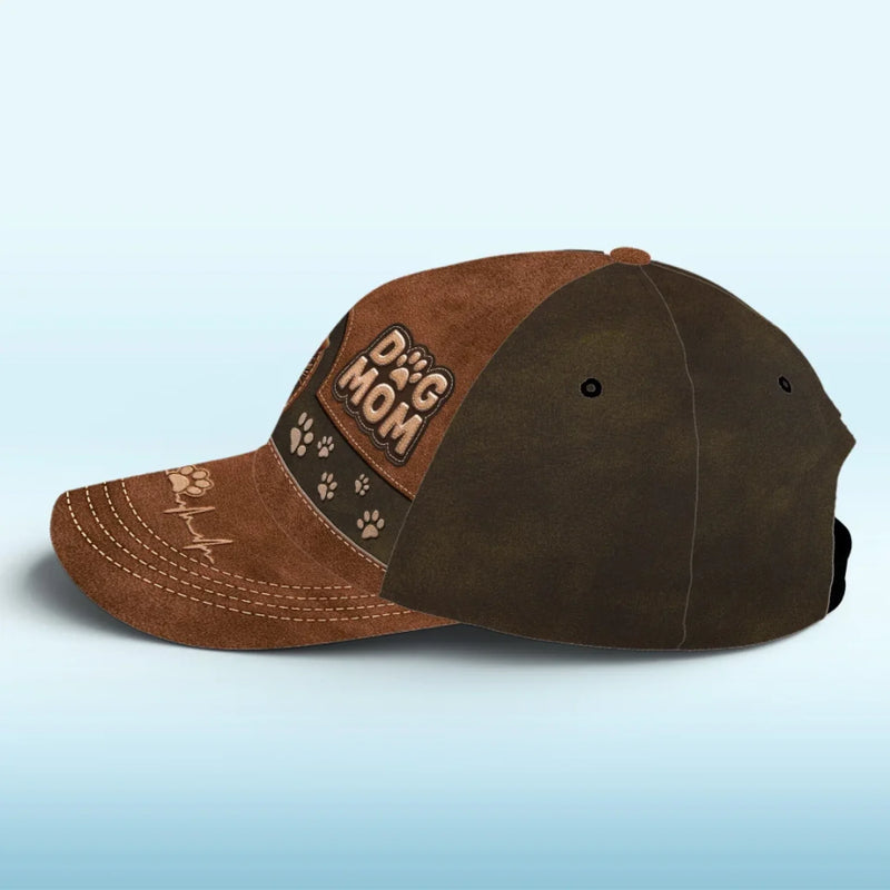 Dog Mom, My Heart Belongs To My Pups - Dog Personalized Custom Hat, All Over Print Classic Cap - Mother's Day, Gift For Pet Owners, Pet Lovers