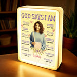 Custom Photo I Am Confident, Capable, And Strong - Family Personalized Custom LED Mirror Frame Lamp - Gift For Women