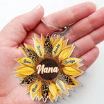 Family Blooms, Heart Glows - Family Personalized Custom Shaped Acrylic Keychain - Mother's Day, Gift For Family