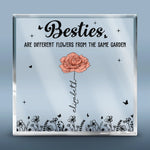 Growing Together, Rooted In Love - Bestie Personalized Custom Square Shaped Acrylic Plaque - Gift For Best Friends, BFF, Sisters