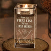 Our Love Story Never Ends - Couple Personalized Custom 3D Crystal Photo Laser Engraved, Crystal Candle Holder - Gift For Husband Wife, Anniversary