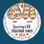 A Lifetime Is Never Enough With You - Couple Personalized Custom 3D Inflated Effect Printed Ornament - Ceramic Round Shaped - Christmas Gift For Husband Wife, Anniversary