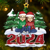 The Holidays Are A Time For Family - Family Personalized Custom Ornament - Wood Custom Shaped - Christmas Gift For Family Members