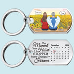 The Moment Your Heart Stopped, Mine Changed Forever - Memorial Personalized Custom Keychain - Sympathy Gift For Family