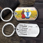 The Moment Your Heart Stopped, Mine Changed Forever - Memorial Personalized Custom Keychain - Sympathy Gift For Family