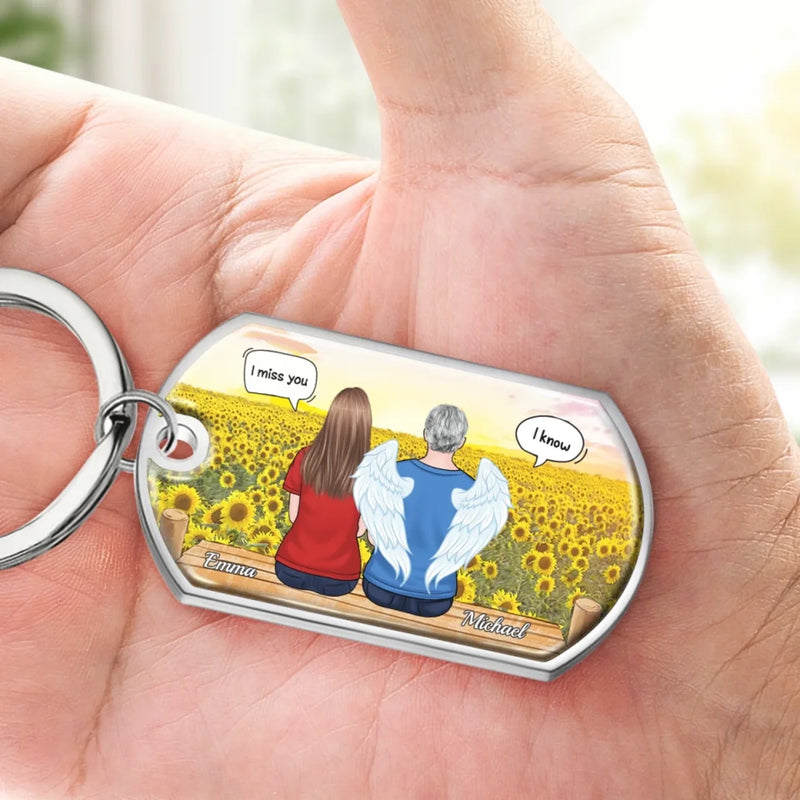 The Moment Your Heart Stopped, Mine Changed Forever - Memorial Personalized Custom Keychain - Sympathy Gift For Family Members
