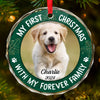 Custom Photo My Adorable Fur Baby - Dog & Cat Personalized Custom Circle Glass Ornament - Christmas Gift For Pet Owners, Pet Lovers, First Christmas