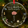 Side By Side Or Miles Apart - Bestie Personalized Custom Circle Glass Ornament - Christmas Gift For Best Friends, BFF, Sisters