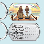 The Moment Your Heart Stopped, Mine Changed Forever - Memorial Personalized Custom Keychain - Sympathy Gift For Family