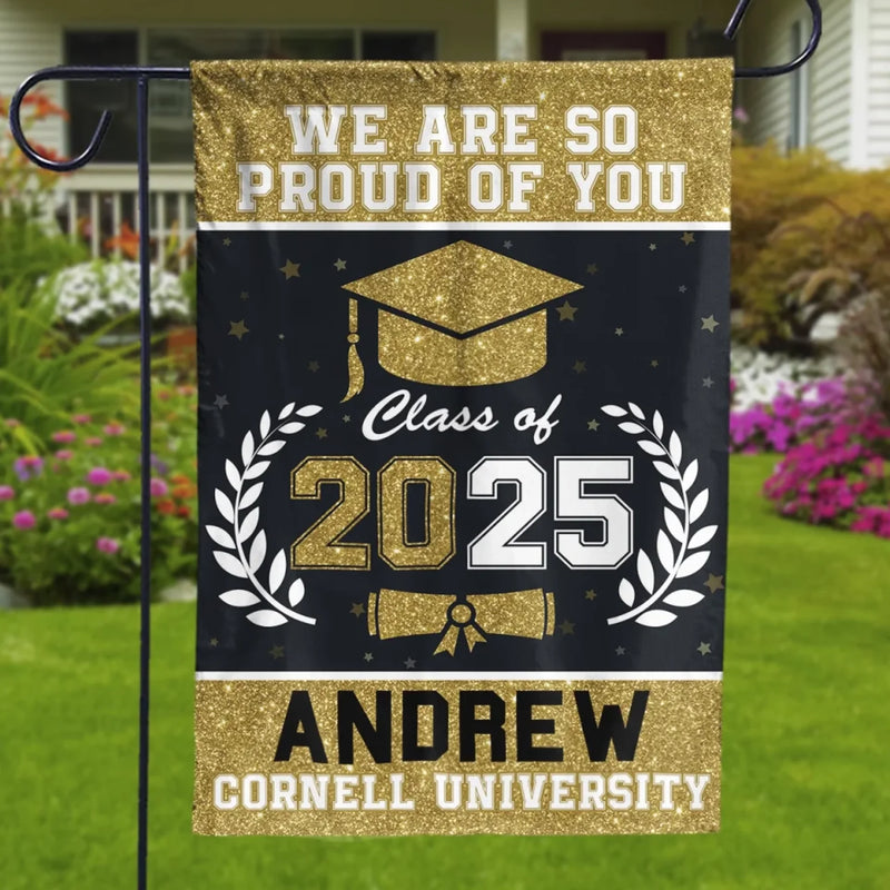 We Are So Proud Of You - Family Personalized Custom Flag - Graduation Gift For Family Members, Siblings, Brothers, Sisters