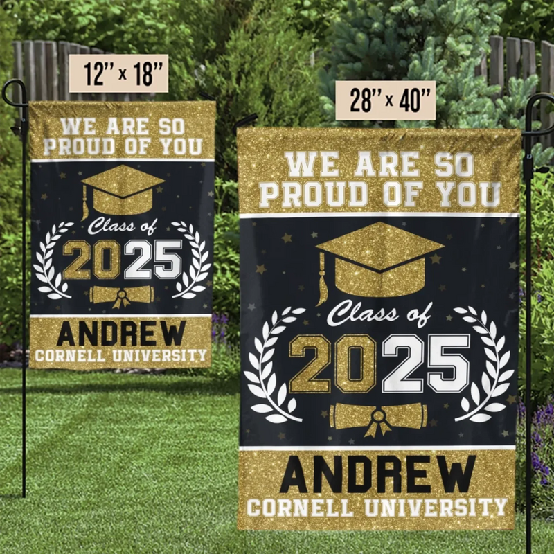 We Are So Proud Of You - Family Personalized Custom Flag - Graduation Gift For Family Members, Siblings, Brothers, Sisters
