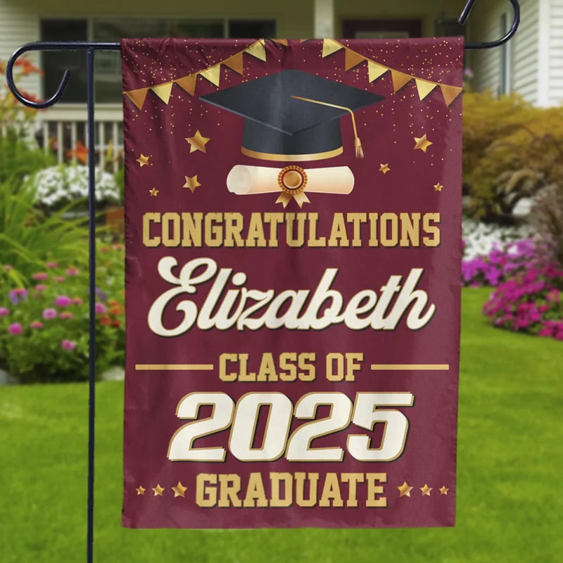 Cheers To Your Amazing Achievement - Family Personalized Custom Flag - Graduation Gift For Family Members, Siblings, Brothers, Sisters