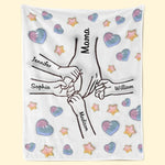 Custom Name Family Hands and Hearts Gifts - Personalized Blanket