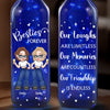 Memories Countless, Friendship Priceless - Bestie Personalized Custom Blue Bottle Lamp - Gift For Best Friends, BFF, Sisters