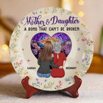 A Mother’s Love Knows No End - Family Personalized Custom Ceramic Plate - Mother's Day, Gift For Mom, Daughter