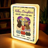 Mom And Daughter, A Love That Never Ends - Family Personalized Custom LED Mirror Frame Lamp - Mother's Day, Gift For Mom, Daughter