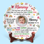 Custom Photo A Baby Fills The World With Love - Family Personalized Custom Ceramic Plate - Mother's Day, Baby Shower Gift, Gift For First Mom