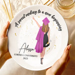 Your Journey Has Just Begun - Family Personalized Custom Ceramic Plate - Graduation Gift For Daughter, Sisters, Granddaughter