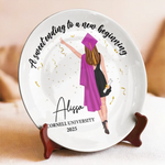 Your Journey Has Just Begun - Family Personalized Custom Ceramic Plate - Graduation Gift For Daughter, Sisters, Granddaughter