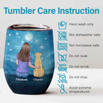 Custom Name Girl and Her Dog Gifts for Dog Lovers - Personalized Wine Tumbler